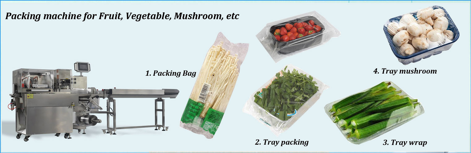 Mushroom wrapping machine